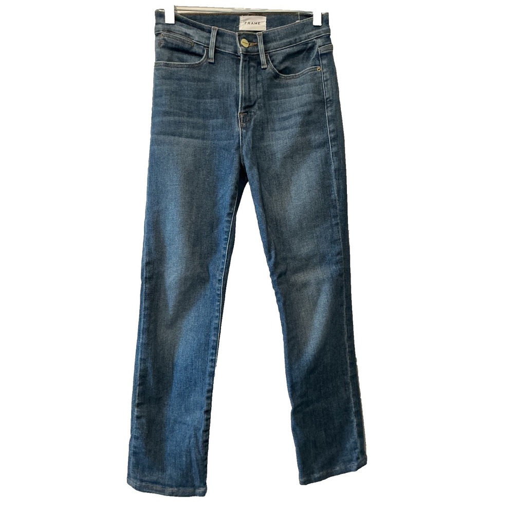 Frame Denim Size 25 Le High Straight Leg Jeans Medium Wash USA No Distressing